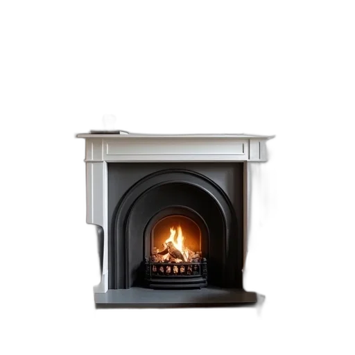 furniture, fire, cozy, living, room, black, leather, armchair transparent PNG cut-out