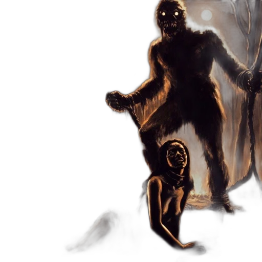 creature, mask, concept art, fantasy art, comic book art, pixel art, fog, forest transparent PNG cut-out