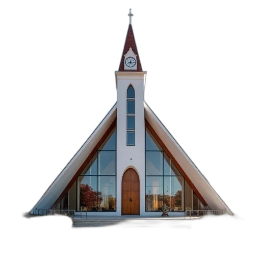 building, 3d render, photorealistic, concept art, modern, church, white, brown transparent PNG cut-out