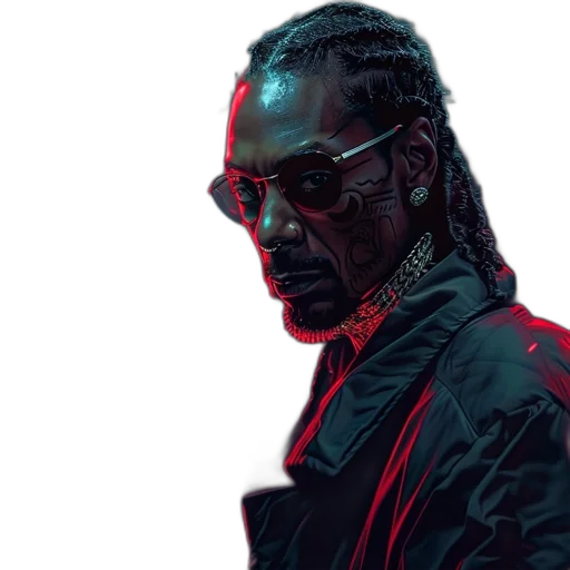 jacket, face, cyberpunk, concept art, photorealistic, comic book art, man, braided transparent PNG cut-out