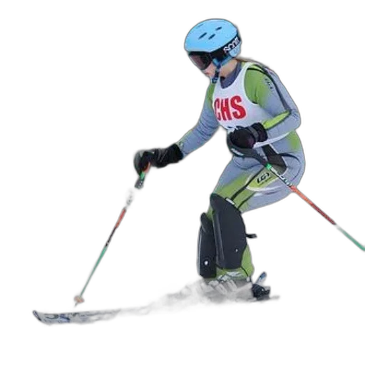 staff, photorealistic, skier, wearing, chs, bib, navigating, course transparent PNG cut-out