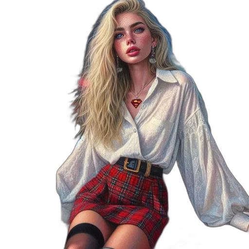 jacket, dress, face, oil painting, fantasy art, concept art, photorealistic, neon lights transparent PNG cut-out