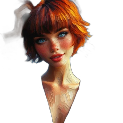 face, dress, staff, hair, concept art, fantasy art, photorealistic, oil painting transparent PNG cut-out