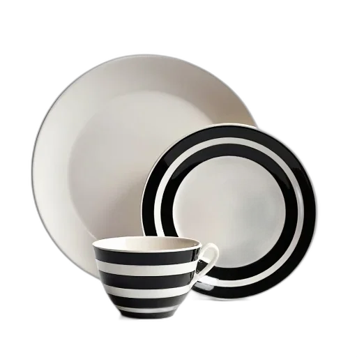 food, jewelry, 3d render, monochrome, set, black, white, striped transparent PNG cut-out