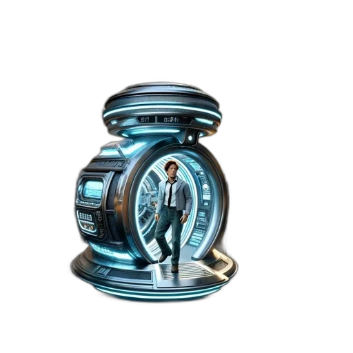 robot, bottle, 3d render, concept art, photorealistic, vaporwave, blue, futuristic transparent PNG cut-out