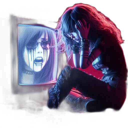 mask, face, creature, robot, concept art, comic book art, cyberpunk, anime transparent PNG cut-out