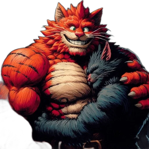 animal, creature, comic book art, concept art, pixel art, fantasy art, red, two transparent PNG cut-out