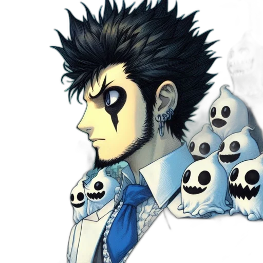 face, jacket, mask, concept art, comic book art, cartoon, pixel art, blue transparent PNG cut-out