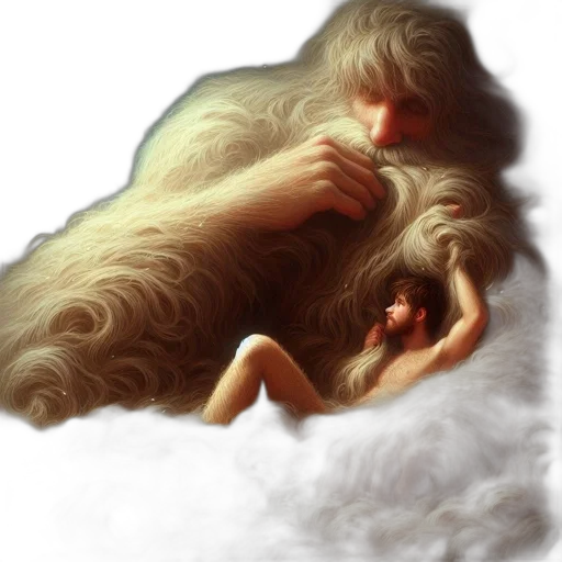 creature, hair, animal, photorealistic, oil painting, fantasy art, concept art, snow transparent PNG cut-out