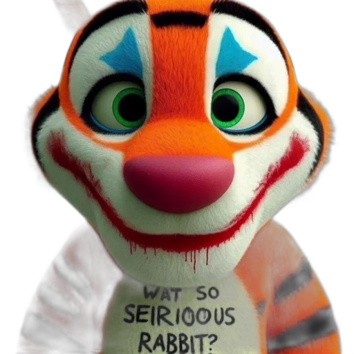 creature, animal, 3d render, anthropomorphic, tiger, character, featuring, enlarged transparent PNG cut-out