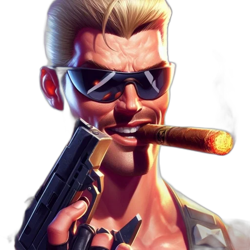 weapon, face, staff, concept art, comic book art, cyberpunk, cartoon, animated transparent PNG cut-out