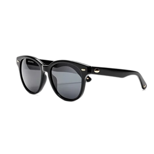 pair, sunglasses, reflective, lens, black, frame, displayed, against transparent PNG cut-out
