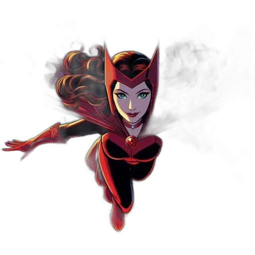 mask, comic book art, concept art, fantasy art, cartoon, fire, red, female transparent PNG cut-out