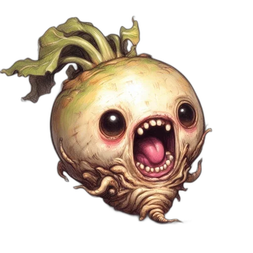 creature, food, face, mask, concept art, pixel art, watercolor, fantasy art transparent PNG cut-out