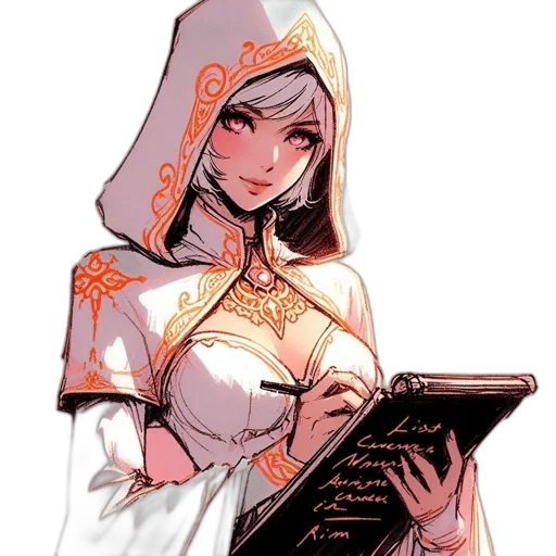 staff, sword, weapon, dress, concept art, fantasy art, comic book art, anime transparent PNG cut-out