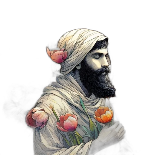 flower, face, crown, creature, watercolor, concept art, photorealistic, fantasy art transparent PNG cut-out