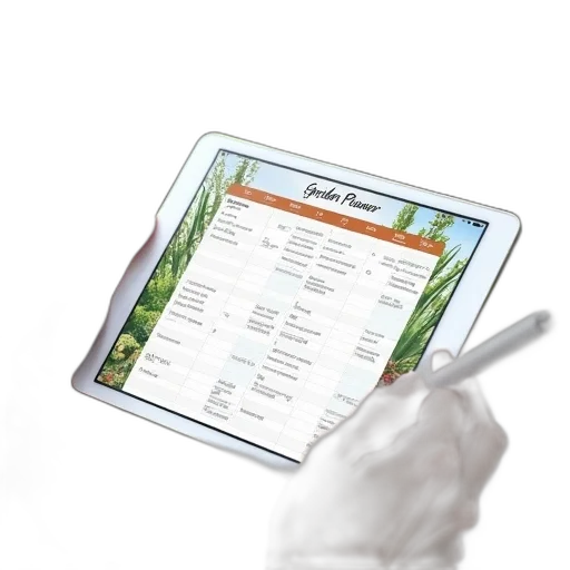 staff, ipad, garden, planner, person, holding, pen, front transparent PNG cut-out