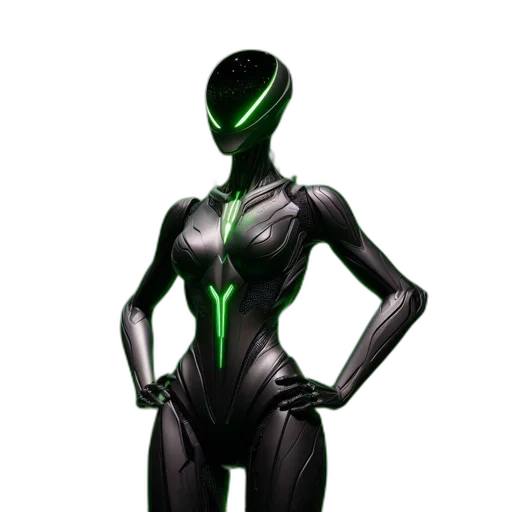 robot, dress, staff, mask, concept art, 3d render, cyberpunk, comic book art transparent PNG cut-out