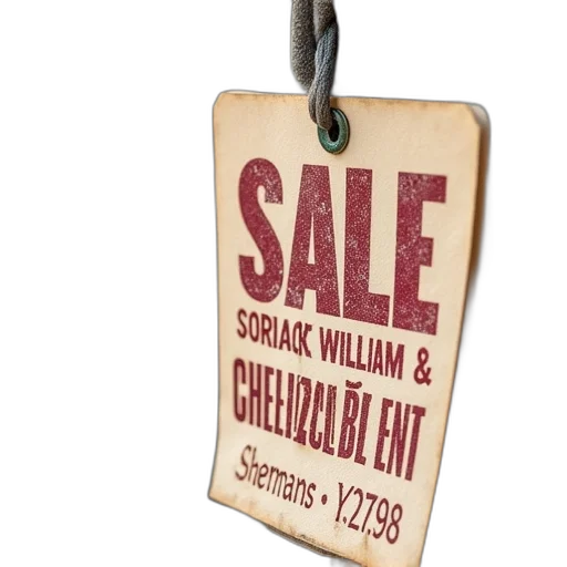 back, sale, card, shermans, williamss, clothing transparent PNG cut-out
