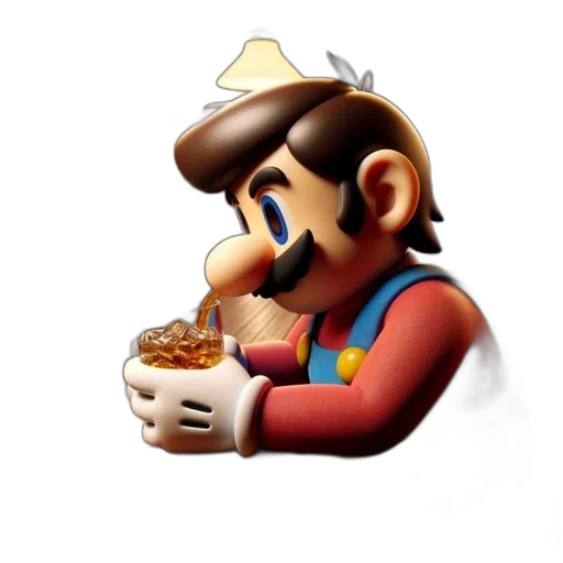 food, crown, animal, pixel art, 3d render, concept art, photorealistic, inside transparent PNG cut-out