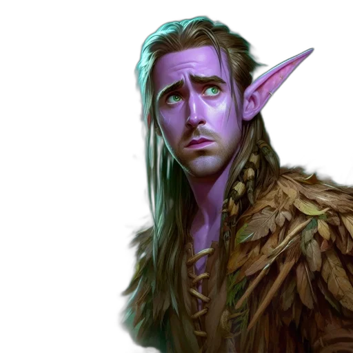 face, staff, fantasy art, concept art, photorealistic, comic book art, pastel, elven transparent PNG cut-out