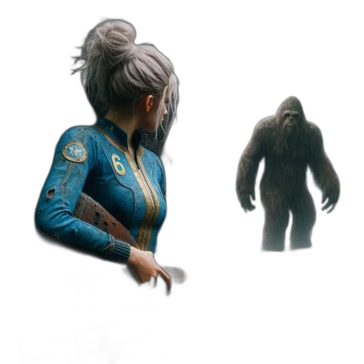 creature, jacket, animal, mask, concept art, 3d render, fantasy art, photorealistic transparent PNG cut-out