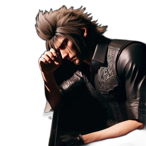 jacket, hair, concept art, 3d render, solitary, man, spiky, silver transparent PNG cut-out