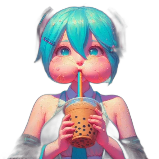 food, robot, staff, face, vaporwave, pixel art, 3d render, concept art transparent PNG cut-out