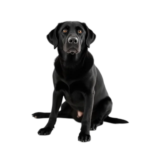 animal, staff, creature, jewelry, photorealistic, 3d render, black, labrador transparent PNG cut-out