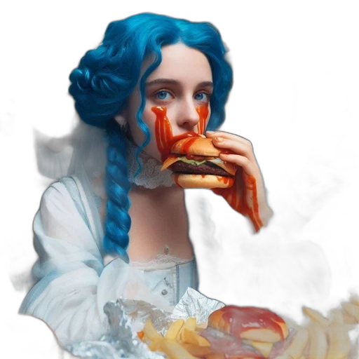food, face, dress, creature, concept art, photorealistic, fantasy art, oil painting transparent PNG cut-out