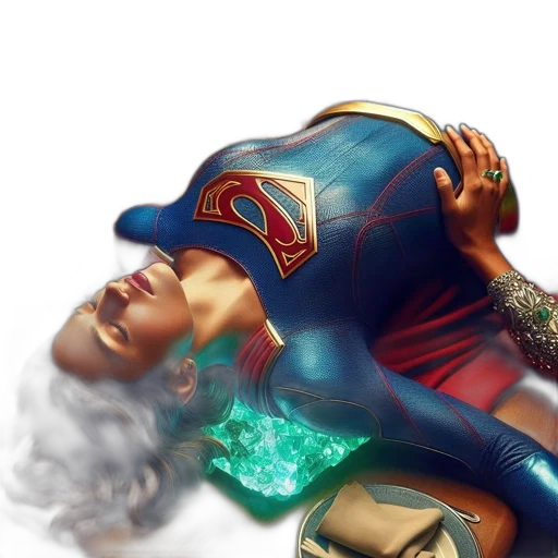 comic book art, concept art, fantasy art, photorealistic, woman, blue, superhero, costume transparent PNG cut-out