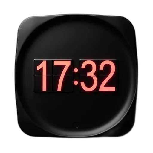 3d render, clock, black, plastic transparent PNG cut-out