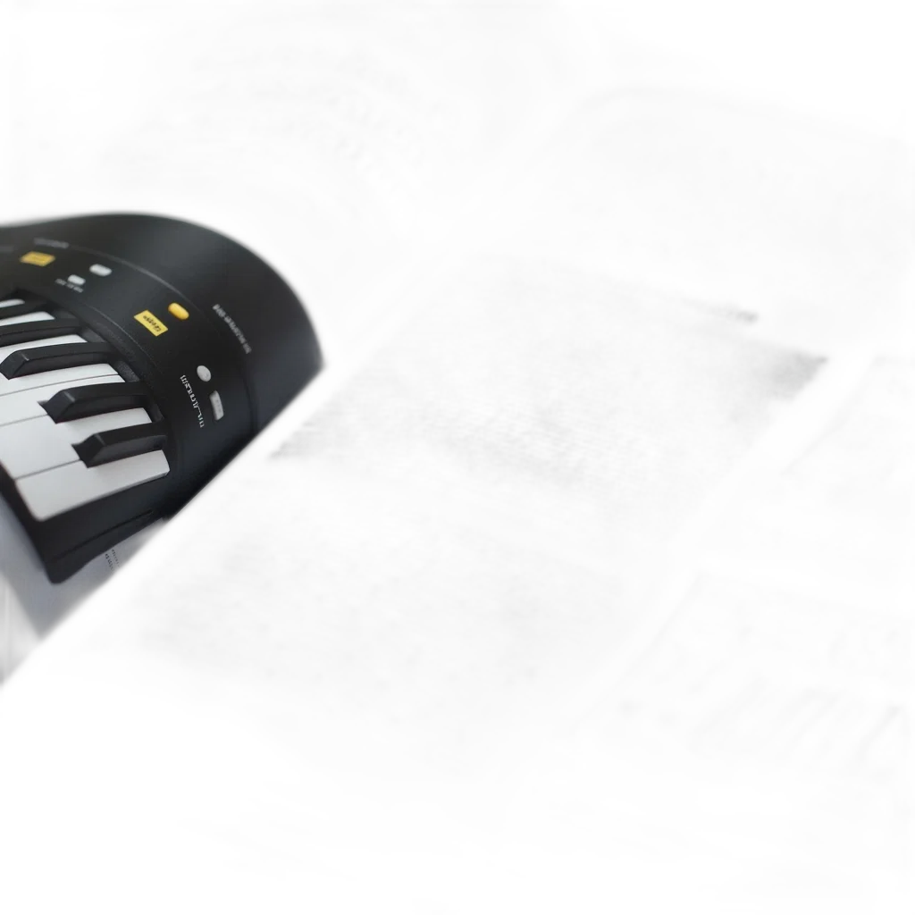 3d render, close-up, view, magazine, page, large, image, keyboard transparent PNG cut-out
