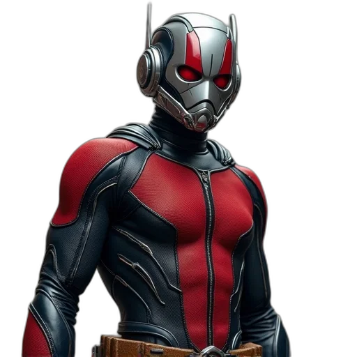 mask, comic book art, concept art, 3d render, red, ant, man, character transparent PNG cut-out