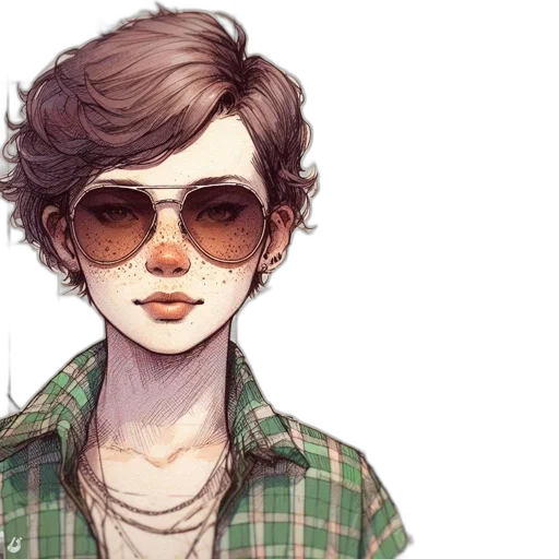 face, jacket, mask, watercolor, photorealistic, cartoon, comic book art, earth tones transparent PNG cut-out