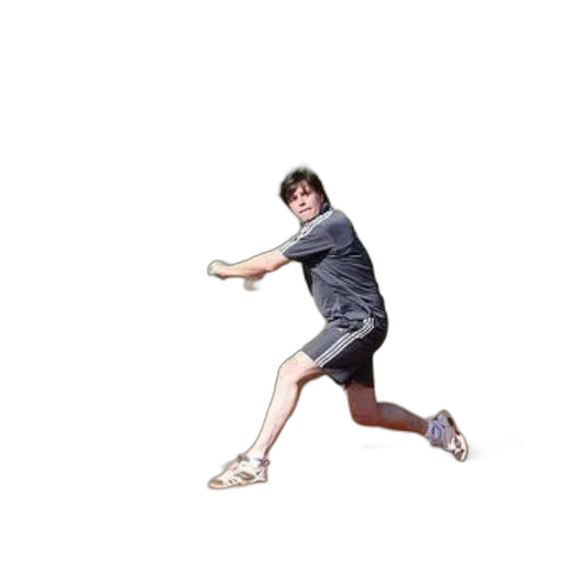 shoes, staff, creature, photorealistic, tennis, player, action, clay transparent PNG cut-out