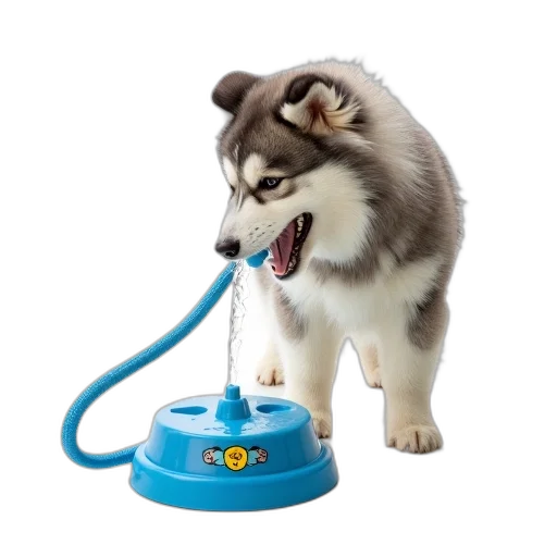 animal, staff, creature, fluffy, siberian, husky, dog, playing transparent PNG cut-out
