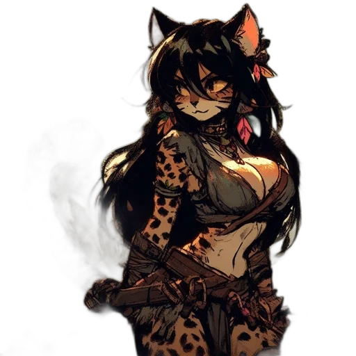 dress, staff, animal, fantasy art, concept art, pixel art, watercolor, fire transparent PNG cut-out