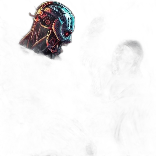 mask, face, creature, robot, concept art, comic book art, fantasy art, pixel art transparent PNG cut-out
