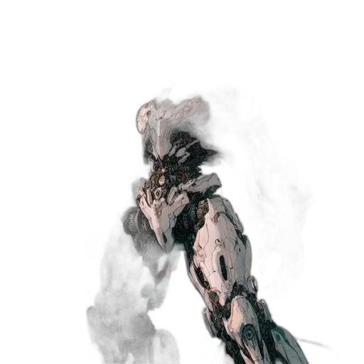 sword, creature, weapon, robot, concept art, comic book art, fantasy art, watercolor transparent PNG cut-out