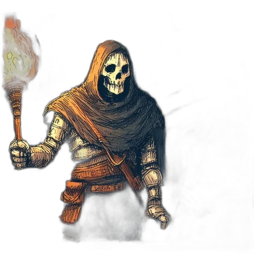 mask, staff, weapon, sword, concept art, fantasy art, watercolor, comic book art transparent PNG cut-out
