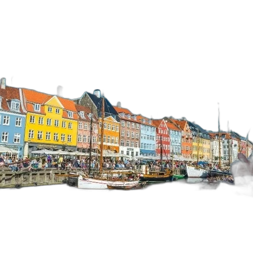 building, photorealistic, concept art, watercolor, 3d render, city street, beach, fog transparent PNG cut-out