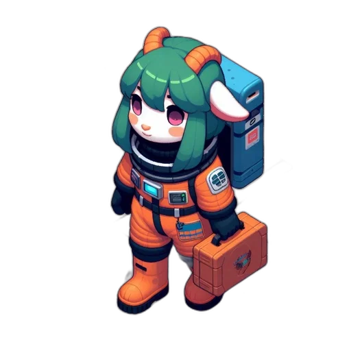 robot, staff, creature, weapon, pixel art, concept art, 3d render, cyberpunk transparent PNG cut-out
