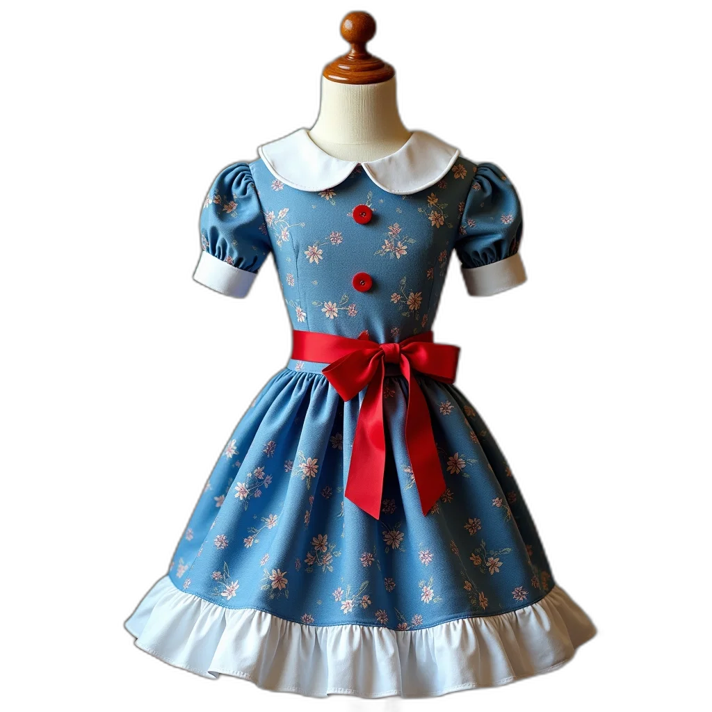 dress, 3d render, blue, mannequin, displays, red, bow, waist transparent PNG cut-out