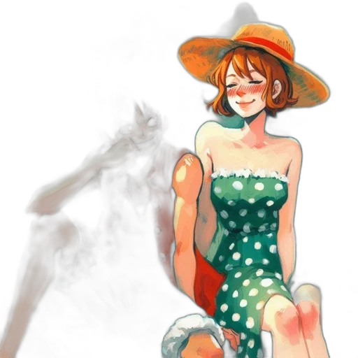 dress, hat, creature, watercolor, concept art, photorealistic, anime, fire transparent PNG cut-out