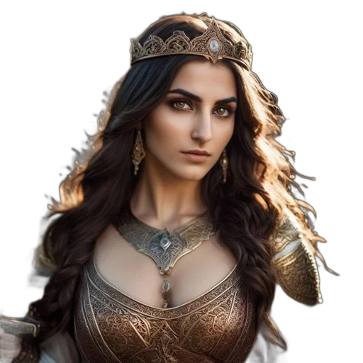 crown, jewelry, fantasy art, concept art, photorealistic, comic book art, woman, long transparent PNG cut-out