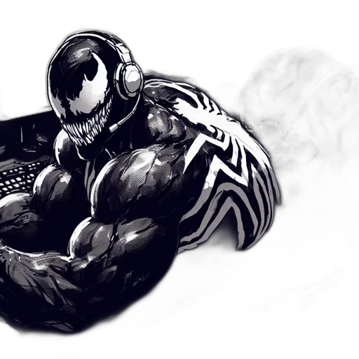 creature, animal, robot, comic book art, cyberpunk, concept art, fantasy art, monochrome transparent PNG cut-out