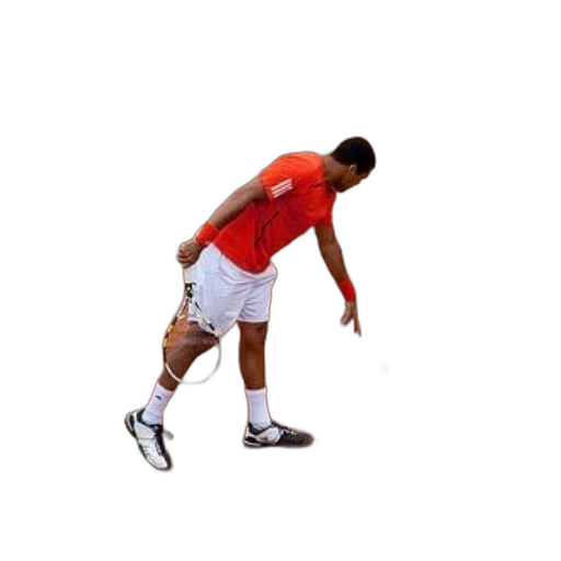 shoes, staff, 3d render, tennis, player, orange, shirt, white transparent PNG cut-out