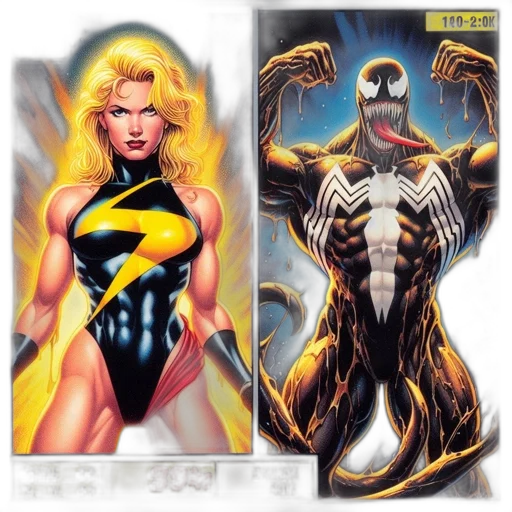 comic book art, concept art, marvel, trading, card, features, female, character transparent PNG cut-out