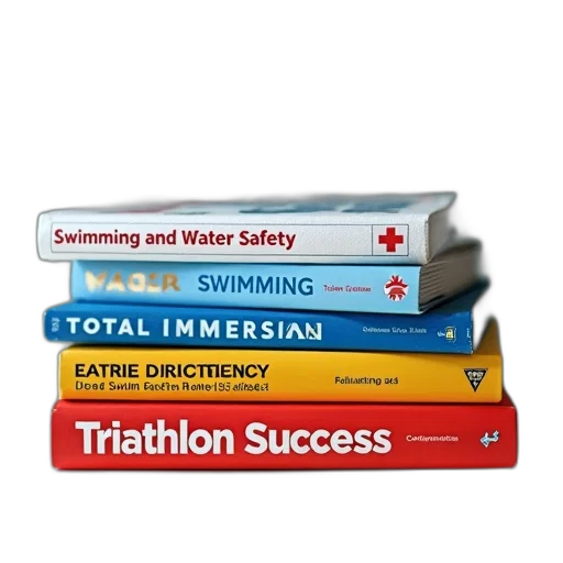 stack, books, placed, surface, top, book, titled, swimming transparent PNG cut-out
